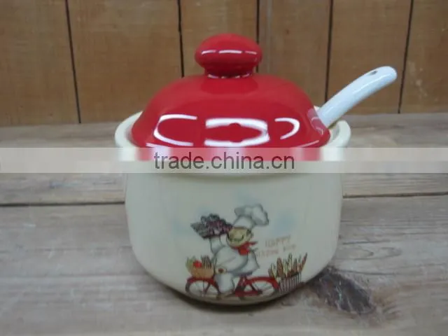 Storage type chef design ceramic food grade storage jar