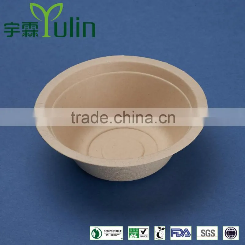 BL-35-UB 350ml unbleached disposable sugarcane bowl
