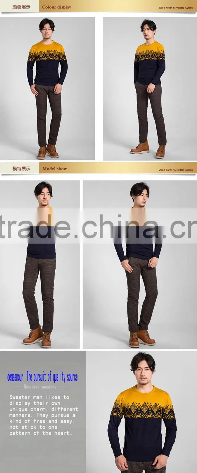 Newest design High quality Custom Fashion Polycotton Round Neck Men thermal underwear