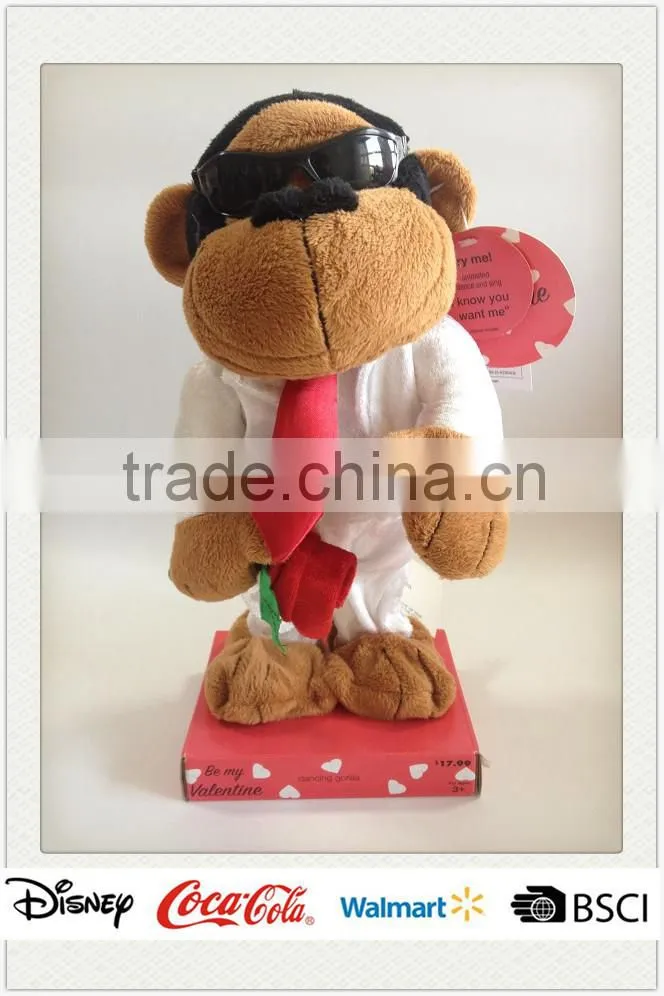 Valentine Gift Dancing and Music Plush Stuffed Red Monkey Toy