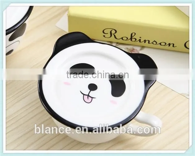 ceramic cute panda mug with panda face shape