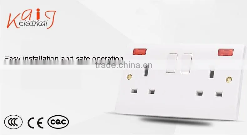 High quality UK standard double 13A electric wall switch