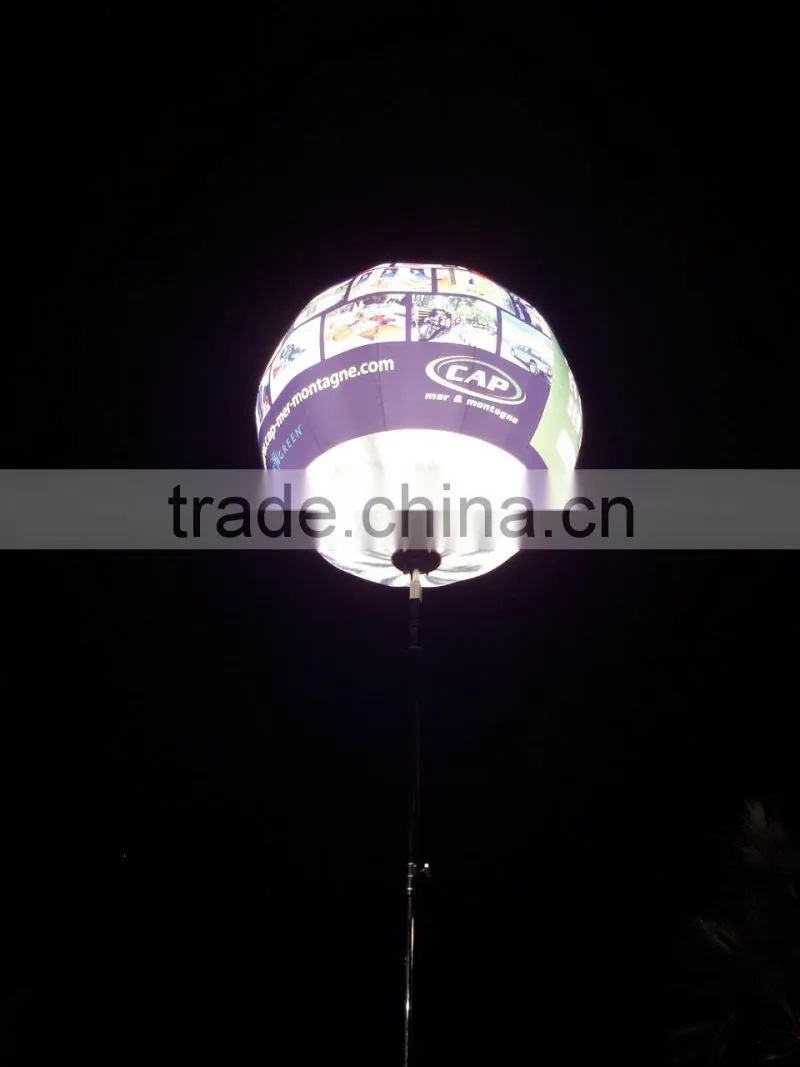 hot sell 1.5m Diameter Advertising Inflatable Trip led Balloon with printed stand LED Balloon for Concert or Action or Party