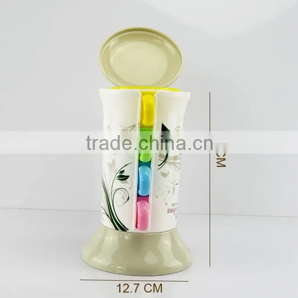 Hot sales promotional gift 4 pcs stackable plastic cup with dust-proof stand