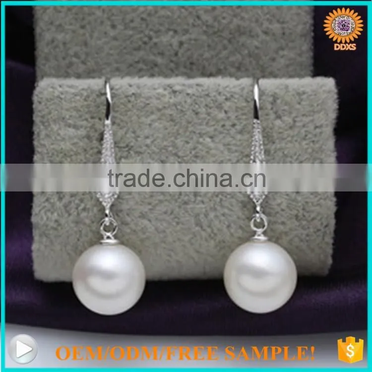 2016 Latest TOP quality shell pearl S925 silver jewelry earrings