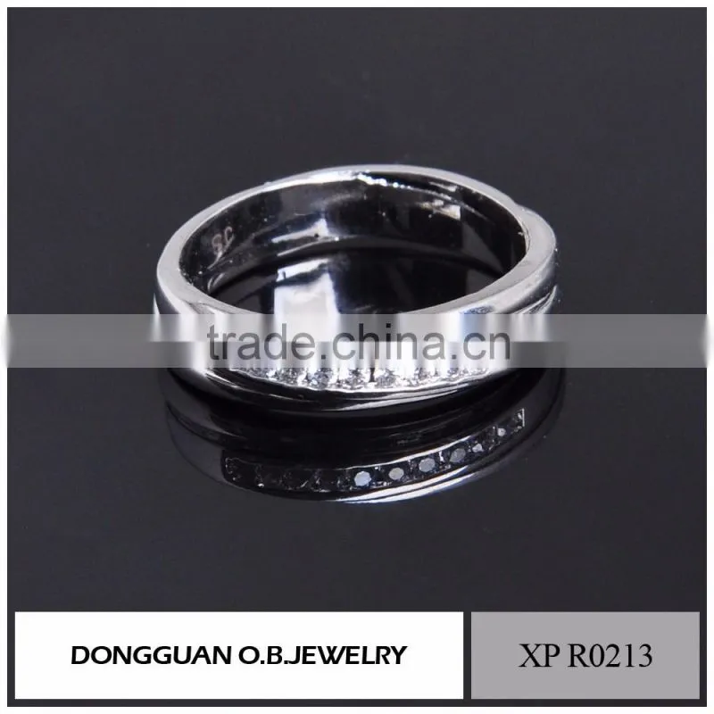 Fashion Women Wedding Ring Stainless Steel Single Cubic Zirconia Classic Engagement Ring