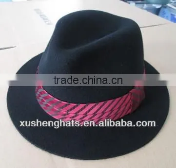 fashion factory hot sale fedora hat with brim for men and women