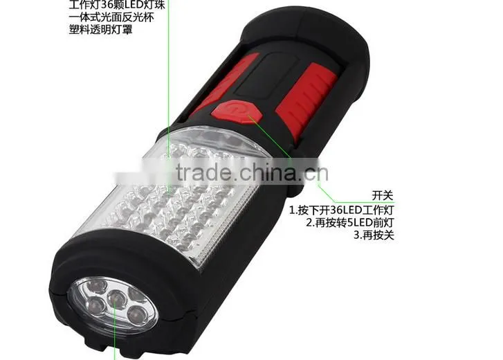 LED Flashlight Work Light Camping Outdoor Lamp With Magnet and Hook