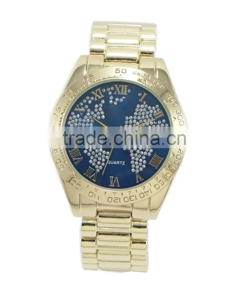 Hot selling fashion design colorful map dials good qiality alloy bracelet watches ladies women