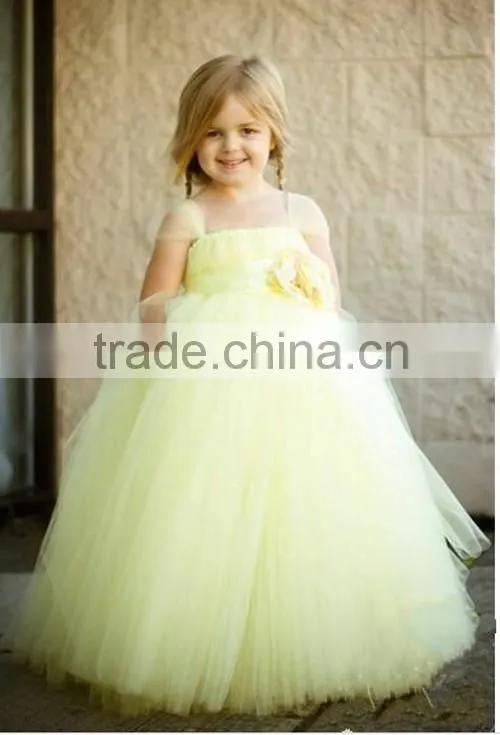 2015 New Arrival Baby Tutu Dress Maxi Light Yellow Baby Tutu Dress