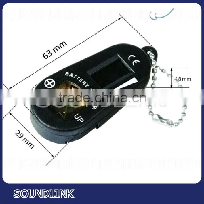 Small and eas-to-handle battery tester to test RIC hearing aid batteries