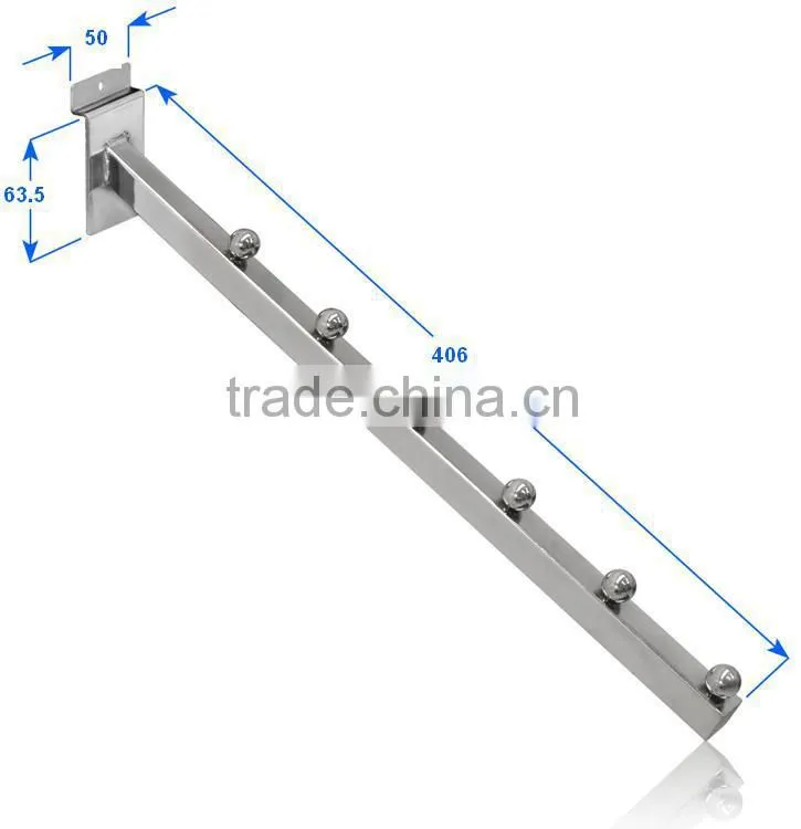 Wholesale Metal 6 Ball Waterfall Hook,Slatwall Waterfall Hook With Square Tube