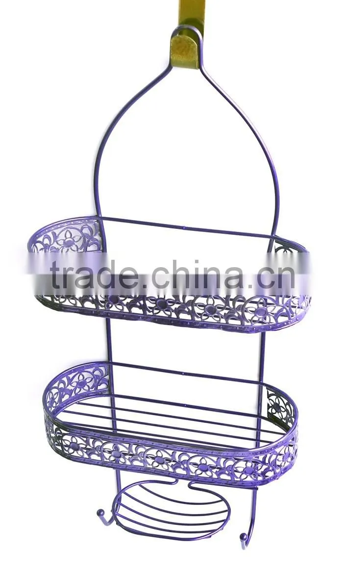 bamboo shower caddy and stainless steel shower caddy