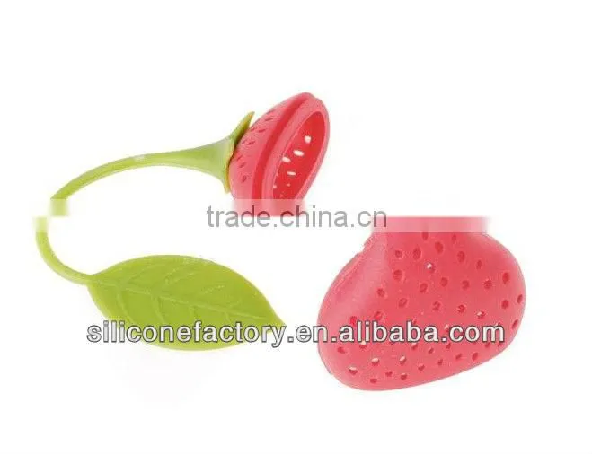 hot sell strawberry design silicone tea infuser