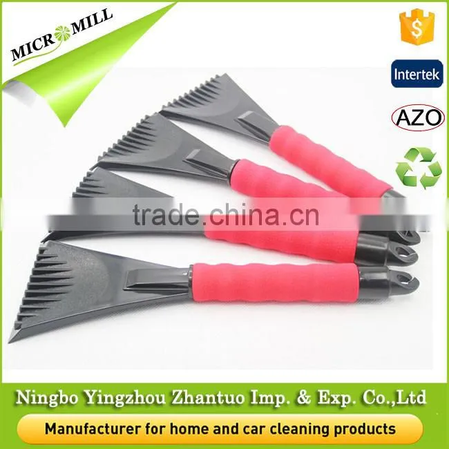 Heavy-duty snow removal brush with ice scraper soft snow removal brush