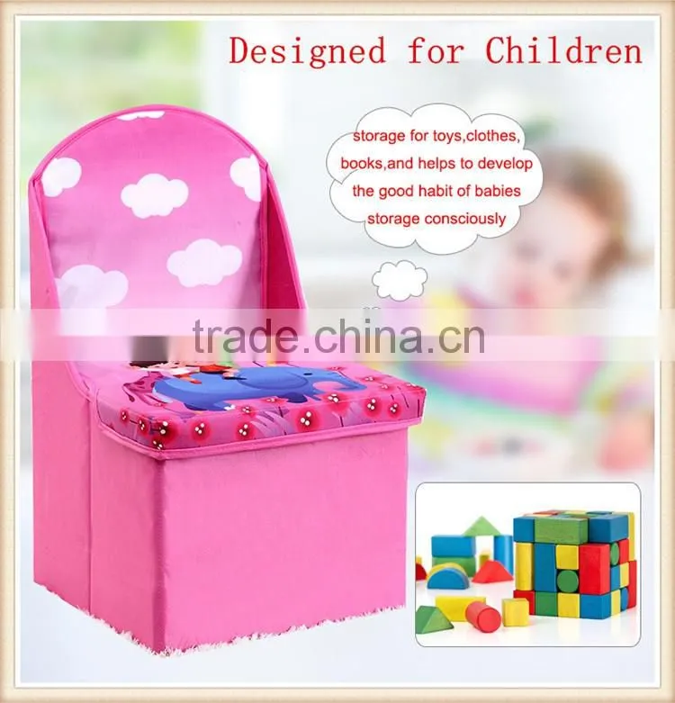 2016 new design kids storage stool,foldable toy storage box