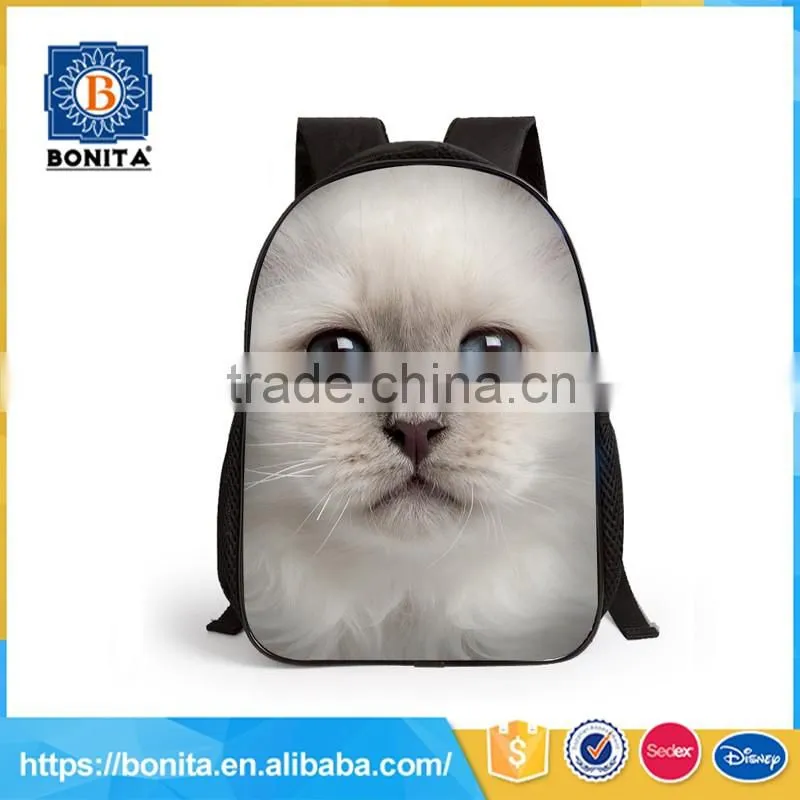 new arrival cheap animal 3D cute kitten kids 2016 backpack for school