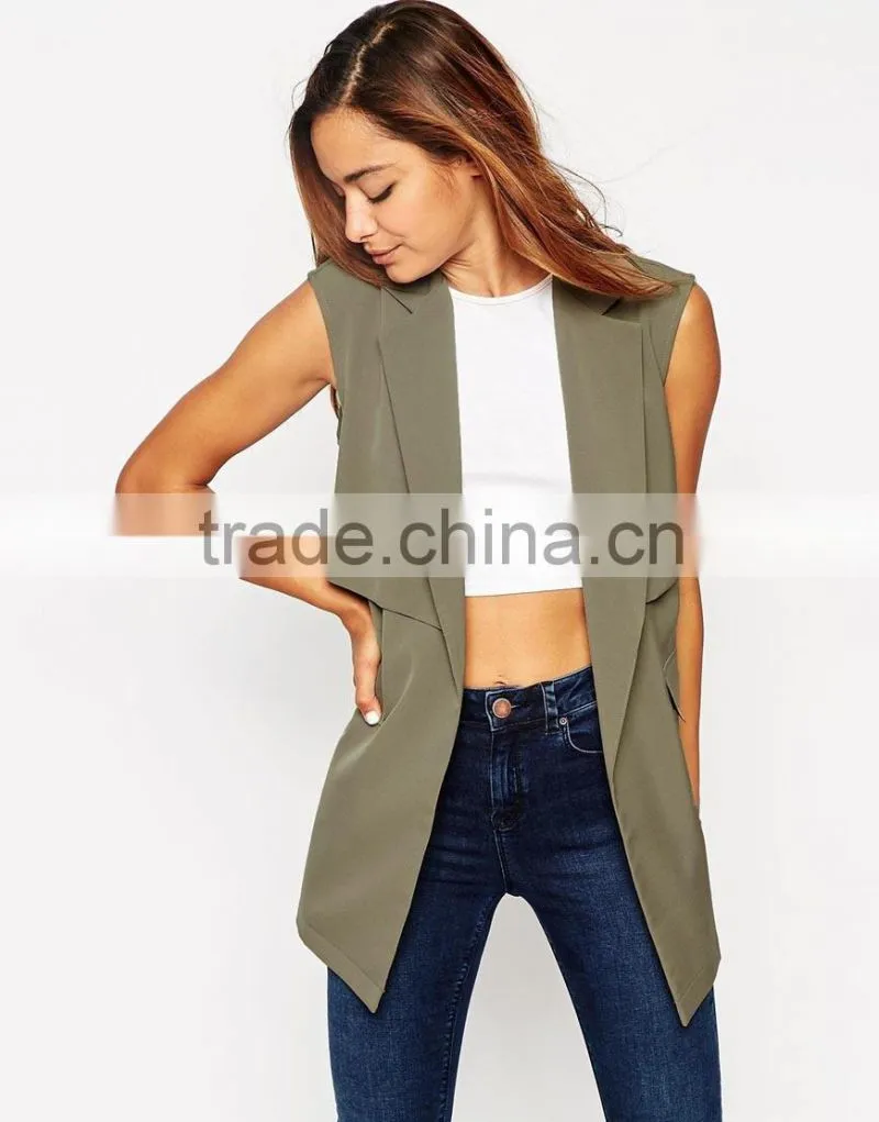 Plain dyed belt waist simple style fashioal girl charming coat