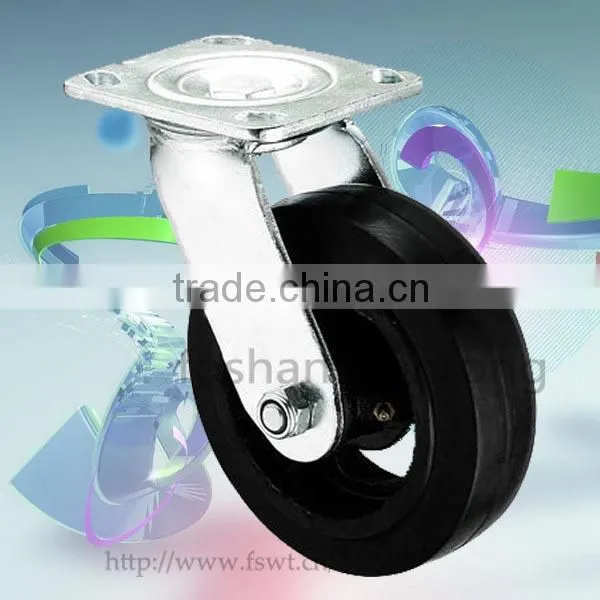 Top Plate 100mm Industrial Swivel Black Rubber Caster Wheels