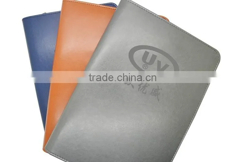 Mulit-fuction Factory direct business zippered leather portfolio