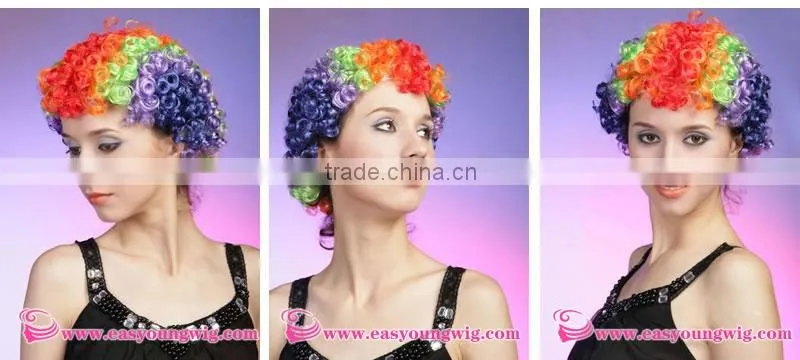synthetic football fans wig , party wig, cheap synthetic wigs