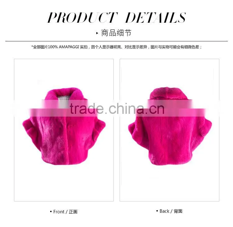 Hot sale red whole mink fur shawl for girls