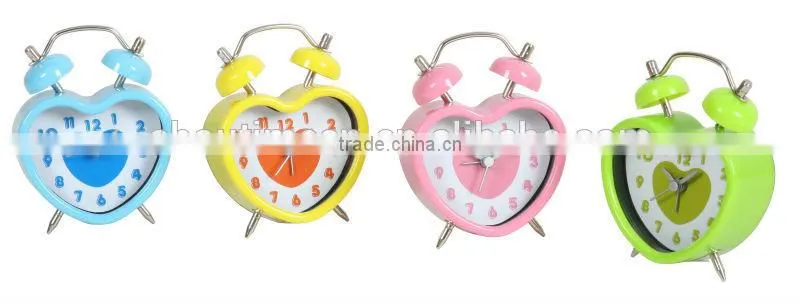 2014 new design cute twin bell table clock with home decoration