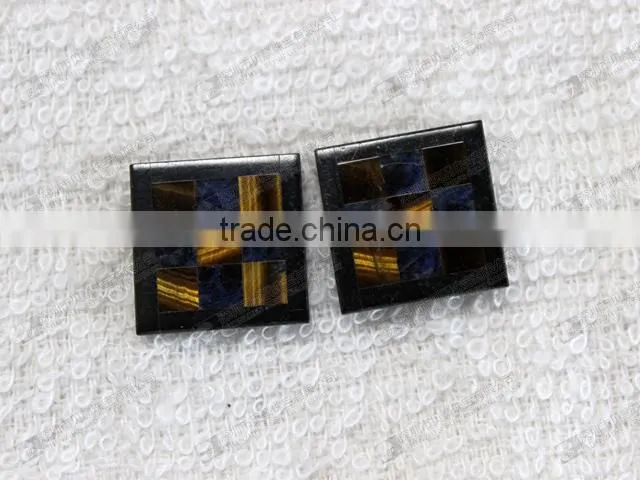 Gemstone mosaic for cuff button making