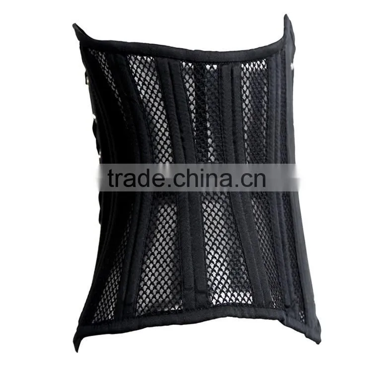 New Arrival black color net cloth 26 double steel boned women mesh corset cheap price