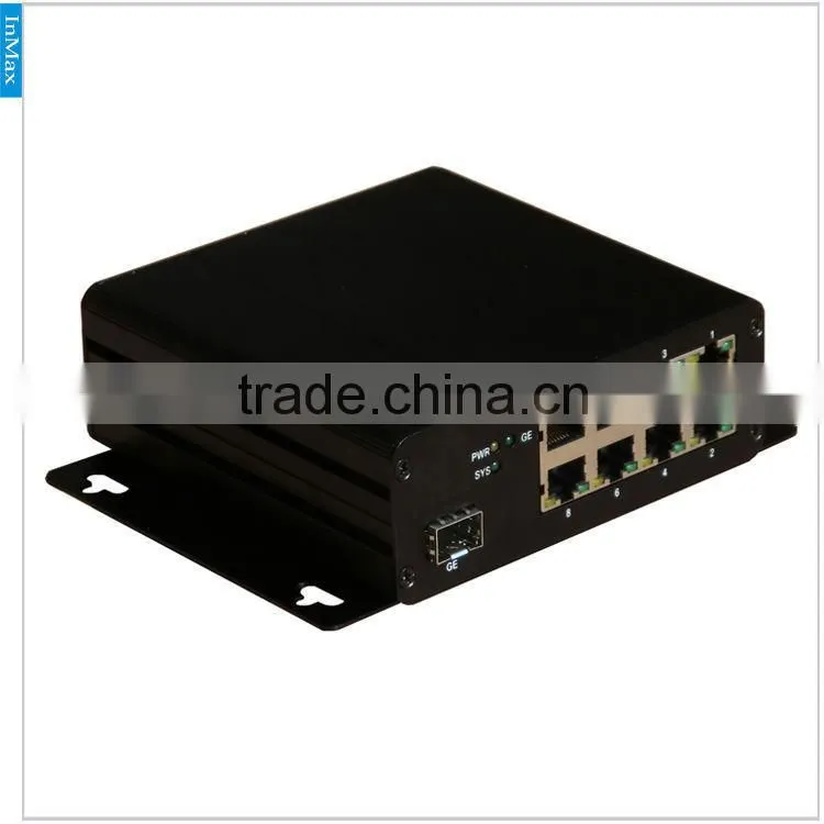 PoE network switch, 8+1G Din rail 8 ports Industrial PoE Switch 48V from InMax P309A