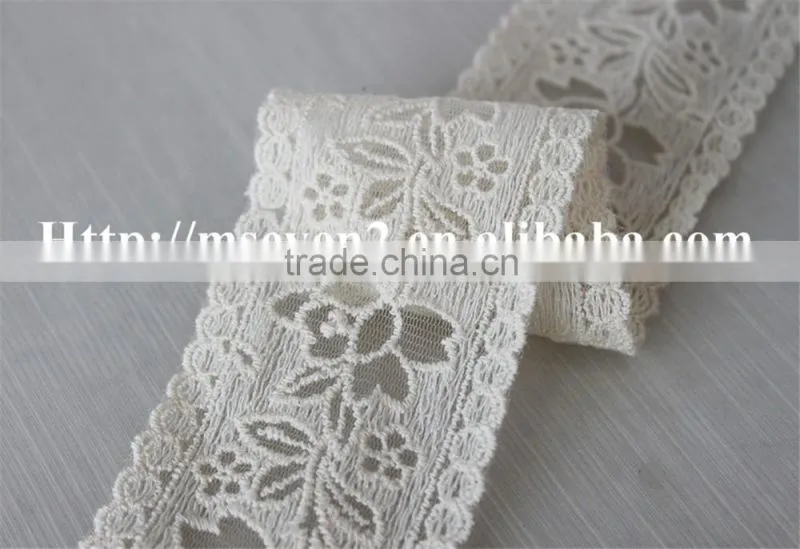 lastest product flower natural tulle cotton lace in 5.5cm for wholesale