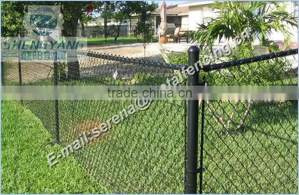 pvc coated green highway chain link fence / plastic chain link fence