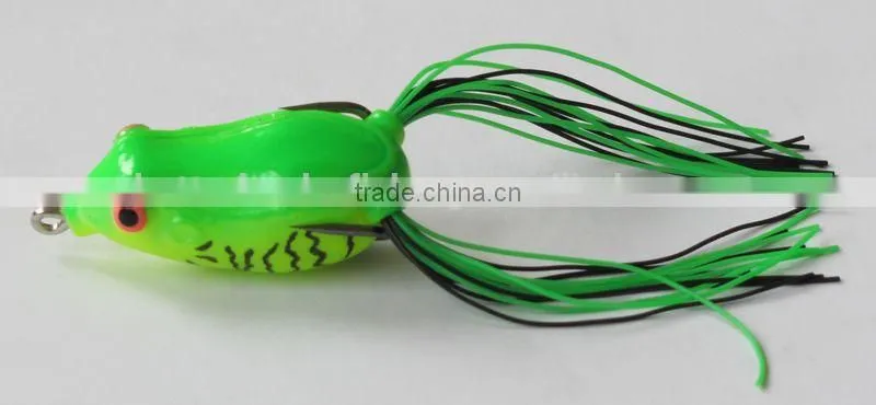 frog fishing lure with 2 sharp hooks