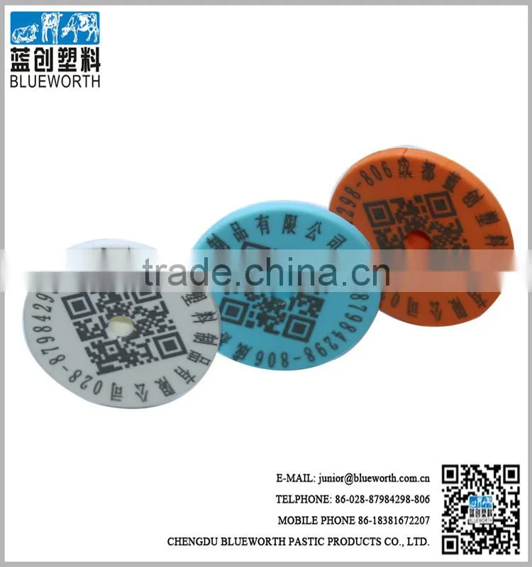 Blueworth 1# tpu round male pig use ear tags with metal nail