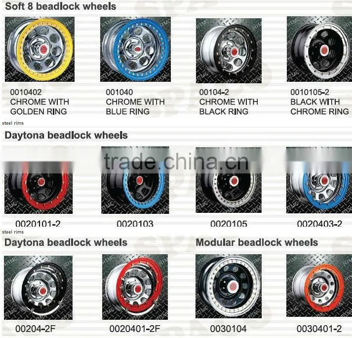 Steel Beadlock Rims and Wheels for SUV Car