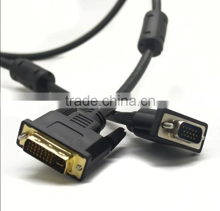 High quality 1.5M VGA to DVI DVI-I(24+5) to VGA Video Monitor Cable(VGA to DVI-I Cable)