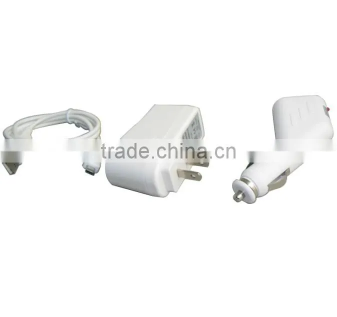 3 in 1 usb cable charger USB home car charger adapter +micro usb cables+tavel wall charger