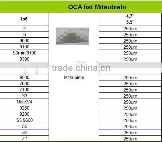 High quality for iphone 6 Use clear gold OCA optical adhesive