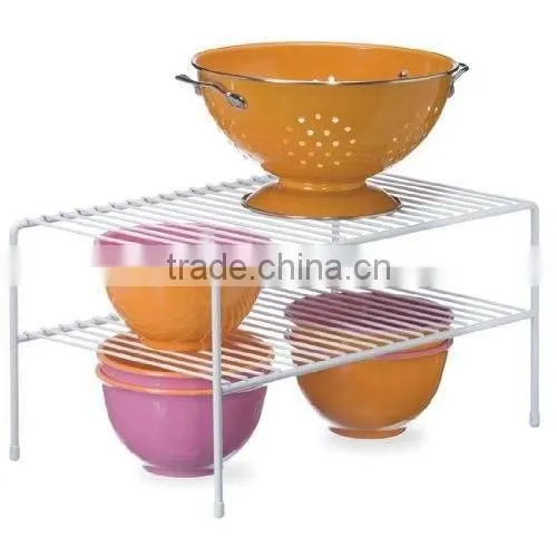 Removable kitchen metal dinner car with wooden tray rack