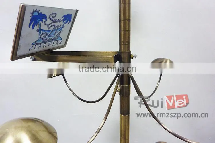 Fashionable metal hat display rack for retail store