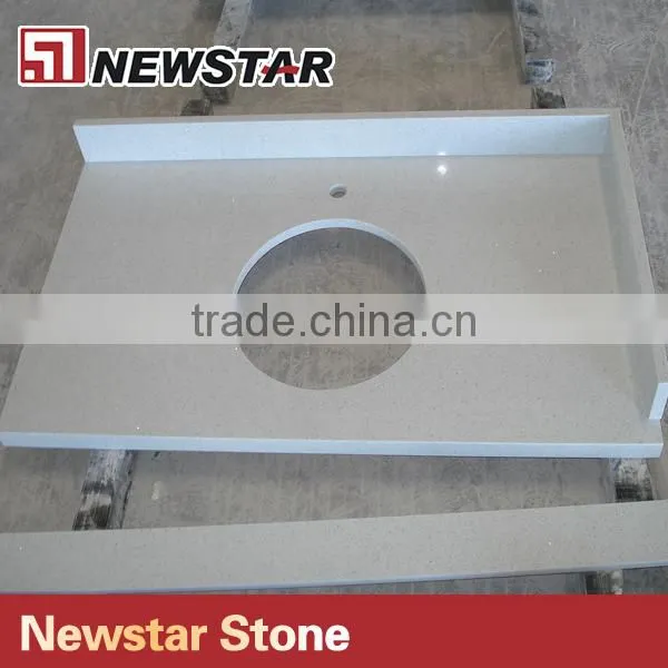 cheap kitchen and bathroom white quartz countertop