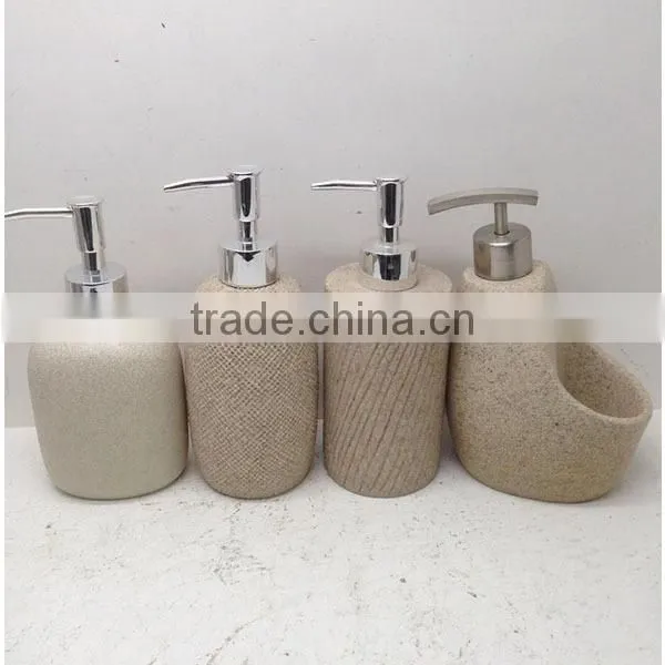 EA0341 bathroom products bathroom soap and lotion dispenser set soap dispenser and soap dish also toiletbrush holder