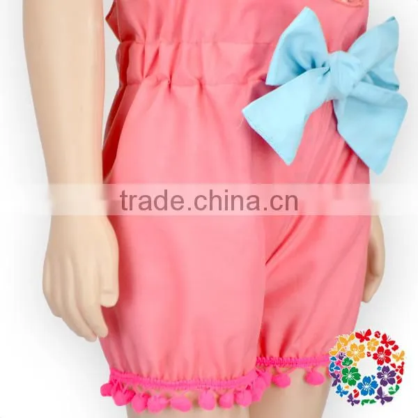 Baby Girls Summer Two Pieces Halter And Shorts Set Pink Flower Bodysuit Clothing Manufacturers Romper Girls