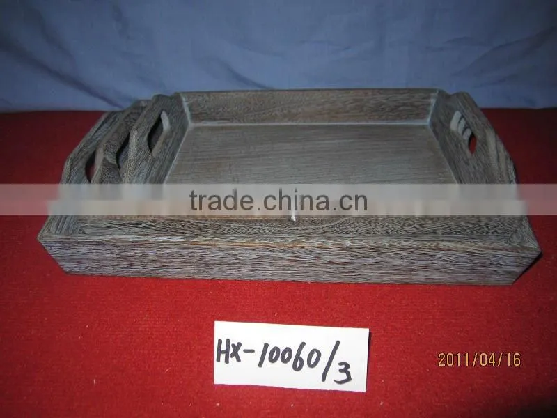 eco-friendly antique carbonized wooden serving tray