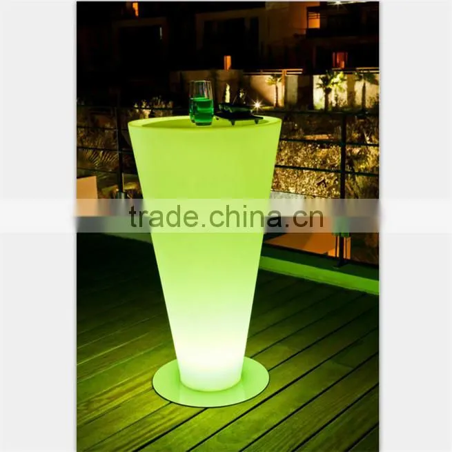 L shaped LED table, illuminated led table with color changing