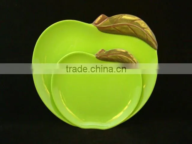 Melamine plate dinnerware set melamine apple plate and bowl set
