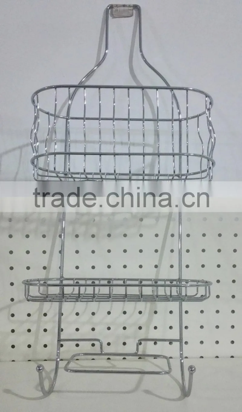 2 Tier Matel wire rectangular hanging storage wire basket/shower caddy