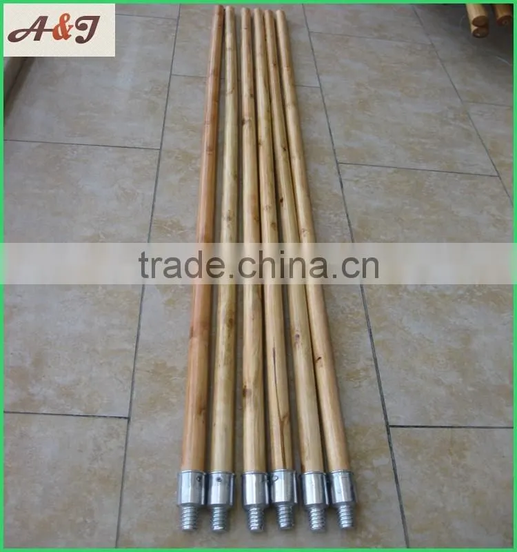 Lacqur painted wooden pole for brushes metal screw
