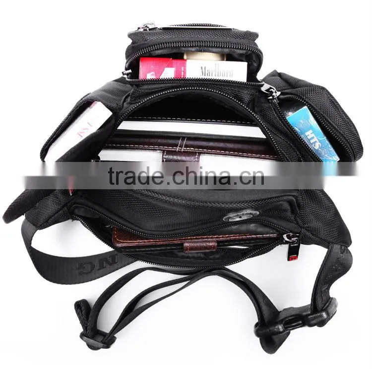 Outdoor sport black waist bag for men