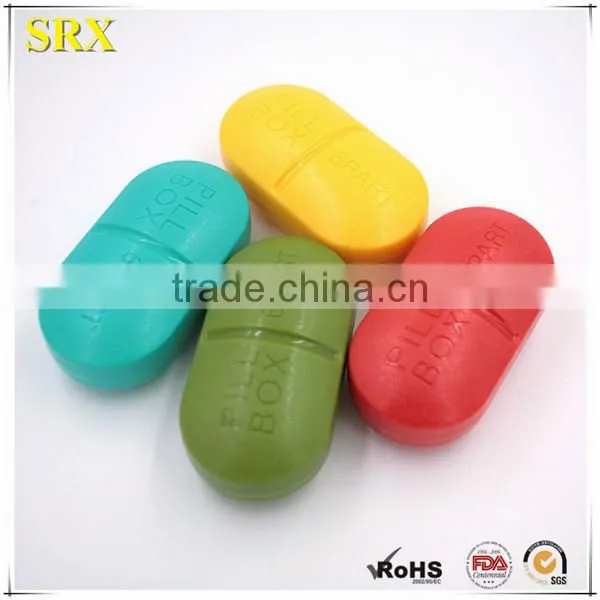 6 slots mini drug Medical pill box organizer case, mini pill container custom, custom design plastic pill box manufacturer